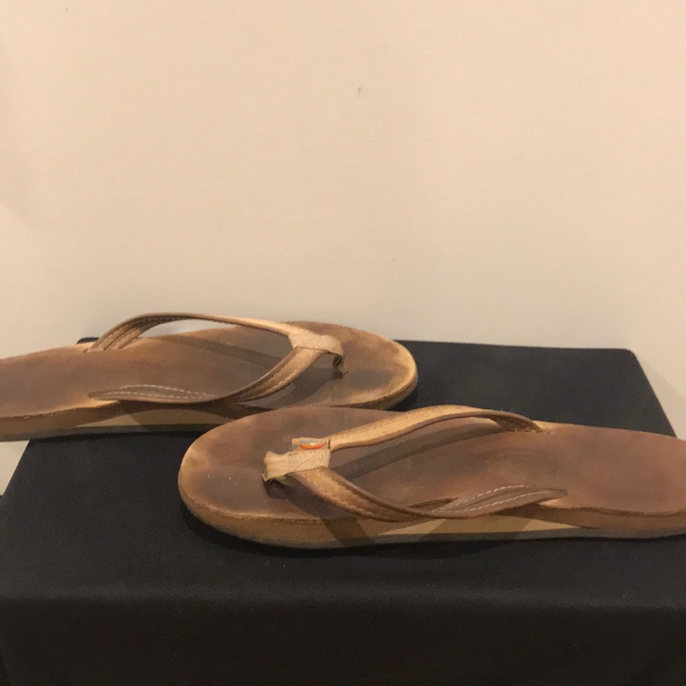 Rainbow flip flops